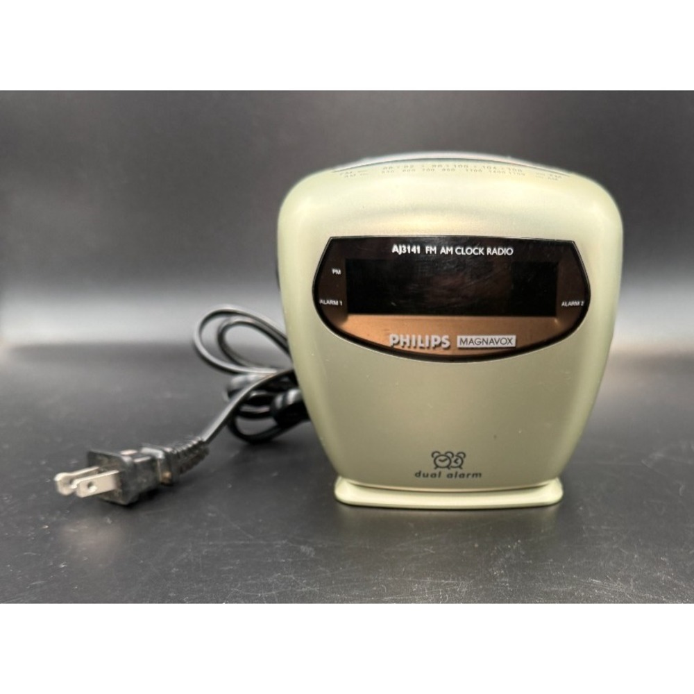 Phillips Dual Alarm AM/FM Alarm Clock Radio Green - TESTED/WORKS
